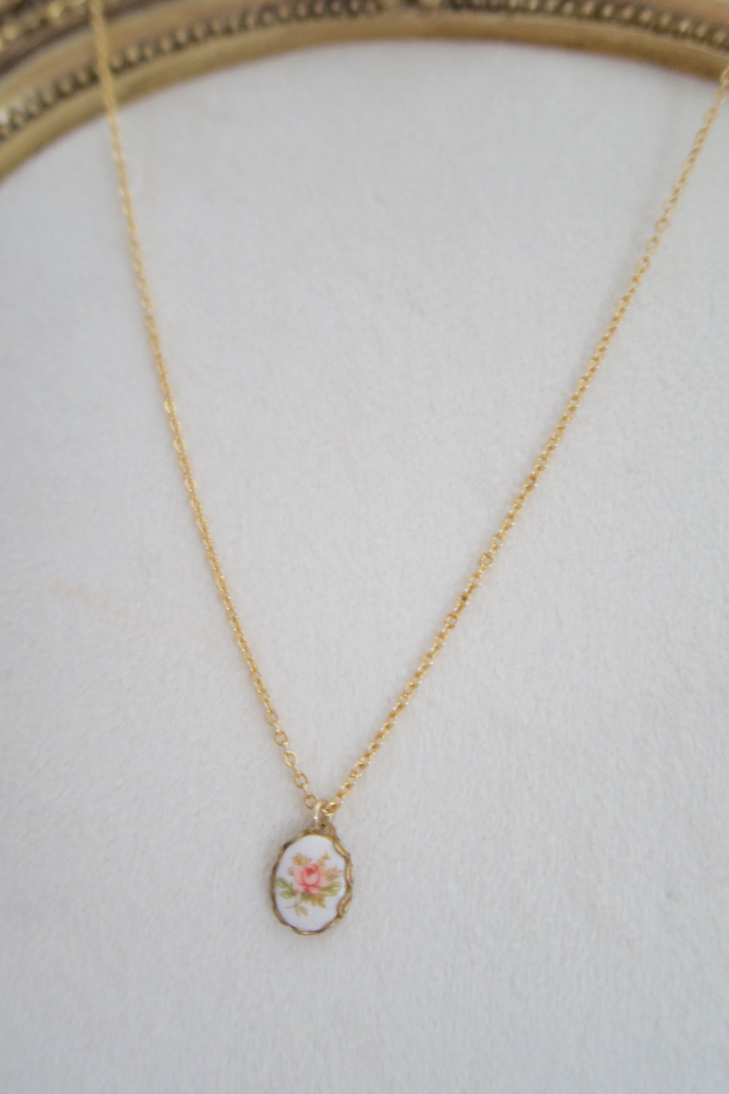 Rosy Keepsake Necklace - Victorian Peony