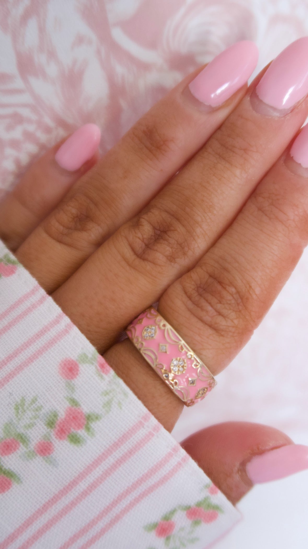 Vintage Victorian Ring - Pink